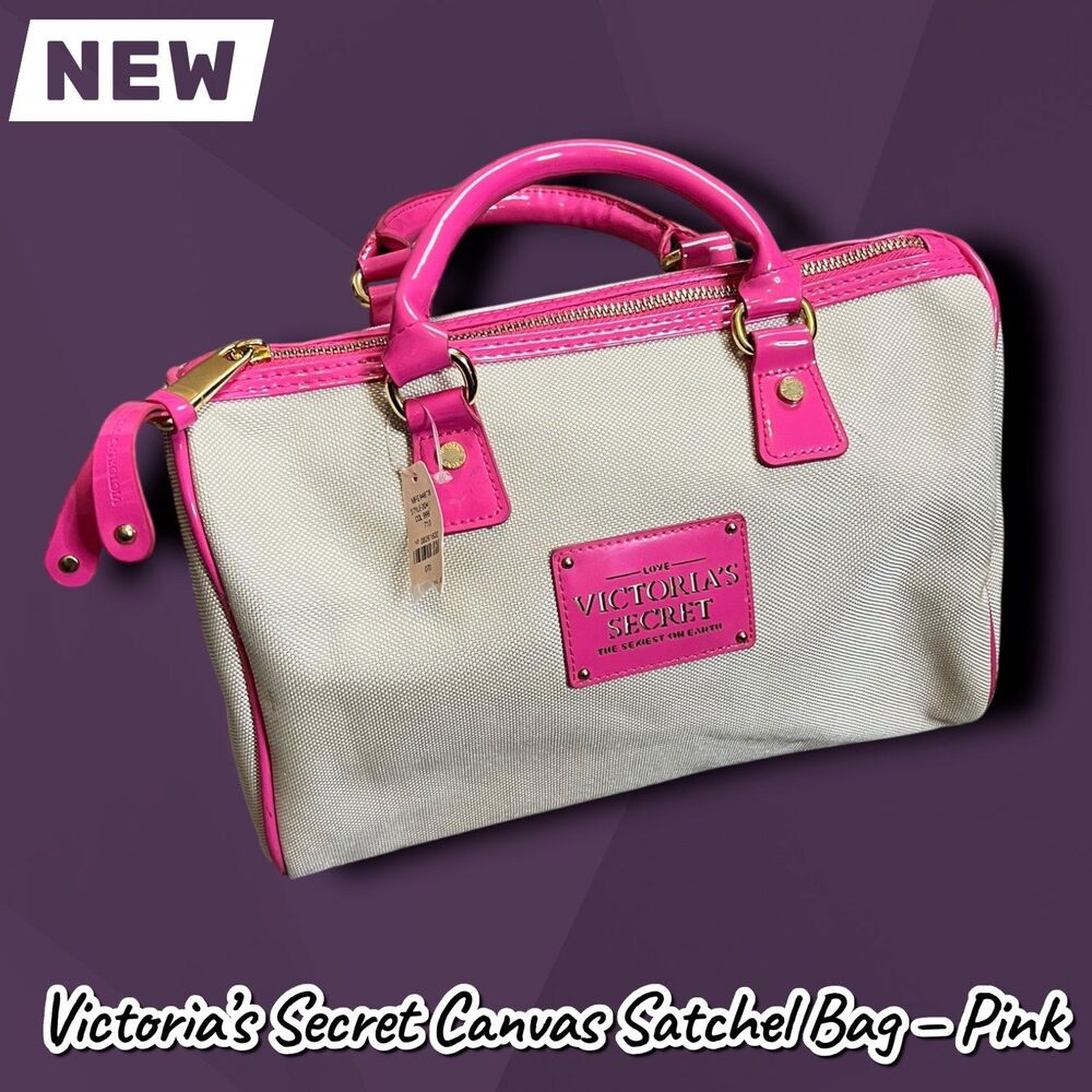New With Tags Victoria’s Secret Canvas Satchel Bag – Pink